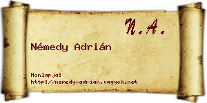 Némedy Adrián névjegykártya